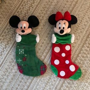 Mickey and Minnie velvet Christmas stockings